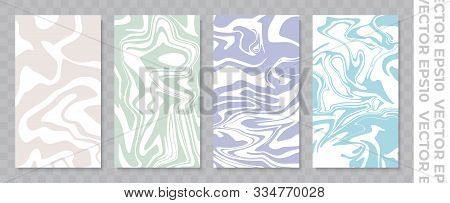 Set Of Banners For Instagram Stories. Stains Of Paint Or Water. Calm Elegant Color Palette. Stock Ve