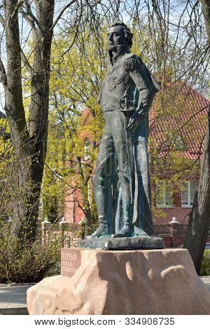 Kaliningrad, Russia - April 20, 2019: Monument To The Great Russian Commander Mikhail Illarionovich