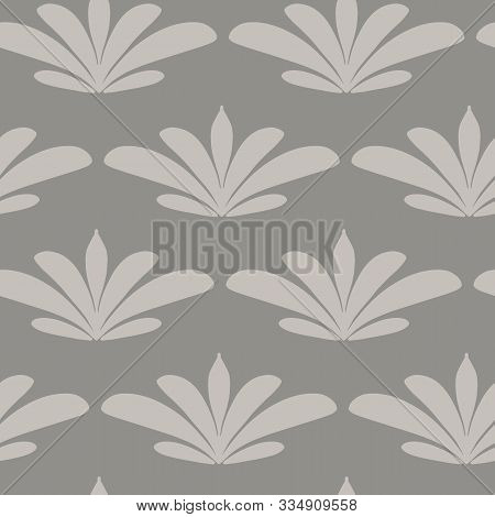 Tropical Leaf Neutral Palette Vector Seamless Repeat Pattern