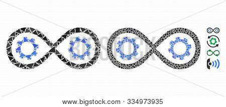Perpetuum Mobile Mosaic Of Bumpy Pieces In Various Sizes And Color Tints, Based On Perpetuum Mobile 