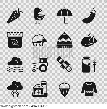 Set Sweater, Jar Of Honey And Dipper Stick, Roasted Turkey Or Chicken, Umbrella, Hedgehog, Calendar 