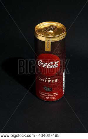 Drink Coca-cola With Coffee Extract And Caramel Flavor. Editorial