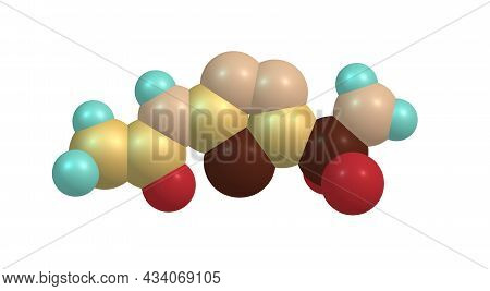 Acetazolamide Molecular Structure Isolated On White