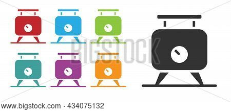 Black Metal Tank With Grape Juice As Alcoholic Fermentation Icon Isolated On White Background. Set I