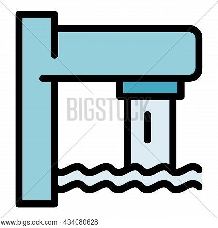 Tap Water Pool Icon. Outline Tap Water Pool Vector Icon Color Flat Isolated