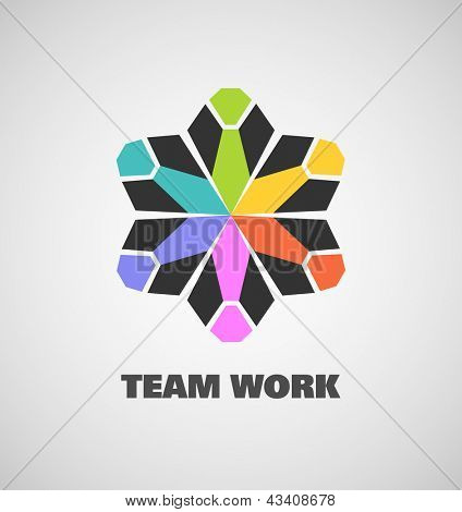 Ilustración de vector de icono de trabajo de equipo