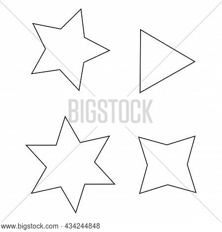 Geometric Figure Silhouette Icon. Basic Math Element. School Education. Angle Forms. Vector Illustra