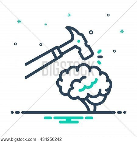 Mix Icon For Stroke Hit Thump Thwack Hammer Depression Mind Memory Brain Exhaustion Knowledge