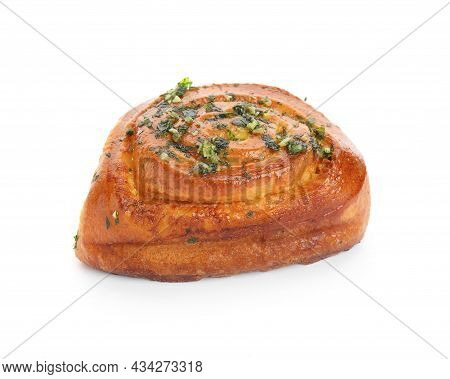 Traditional Ukrainian Bread (pampushky) With Garlic On White Background