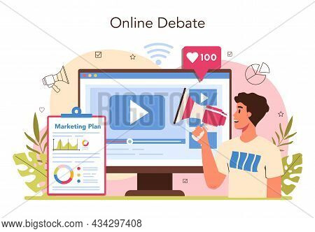 Marketer Online Service Or Platform. Marketing Strategy And Communucation