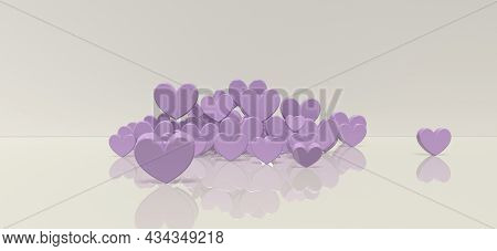 Hearts - Appreciation And Love Theme - 3d Render Illustration