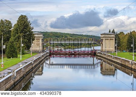 An Old Gateway On The Moscow Canal In The Suburbs Of The Capital. Russia