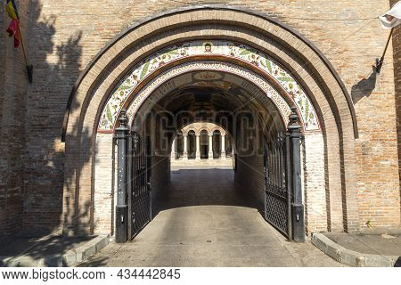 Bucharest, Romania - August 16, 2021: Medieval Antim Monastery Of All Saints In City Of Bucharest, R