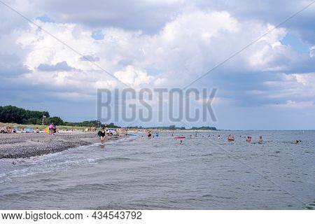 Dahme, Germany - July 27, 2021: People Enjoying The Summer At The Beach