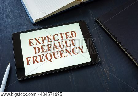 Edf Expected Default Frequency On The Tablet Screen.