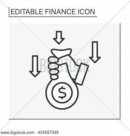 Investments Line Icon. Investing Money In Profitable Business. Investition. Budget. Finance Concept.