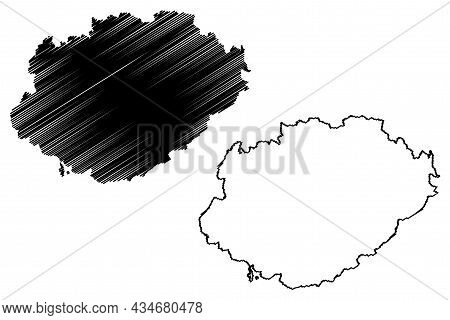 Gwalior District (madhya Pradesh State, Division, Republic Of India) Map Vector Illustration, Scribb