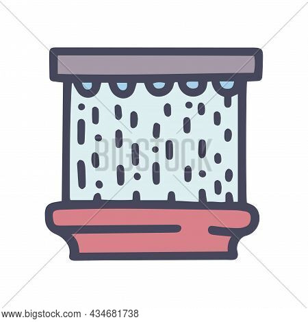 Patio Water Wall Color Vector Doodle Simple Icon