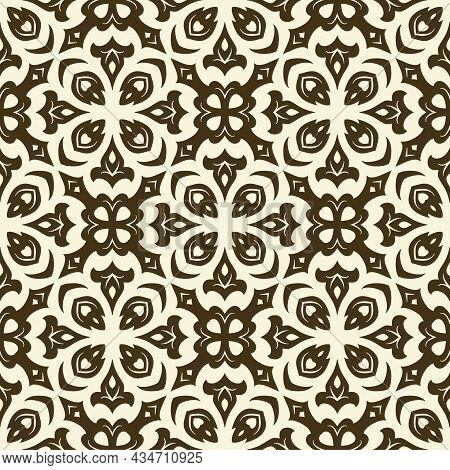 Batik Seamless Background. Songket Pattern Ornament With Vintage Style
