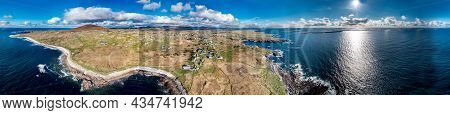 Aerial View Of The Beautiful Coastline Of Gweedore - County Donegal, Ireland