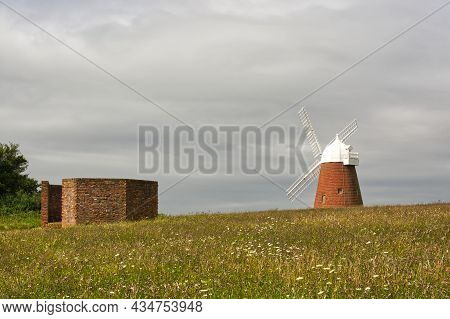 Halnaker Windmill And Old World War Two Gun Emplacement, Near Chichester On The South Downs In West 