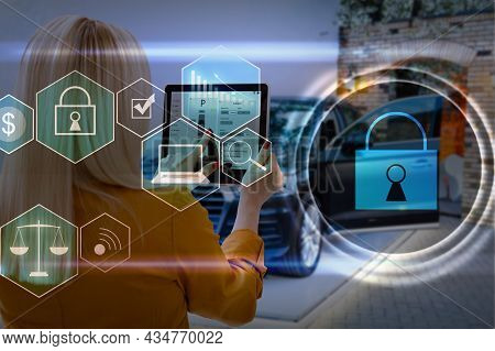 Developing Network Security System. Internet Data Security Concept. Laptop.