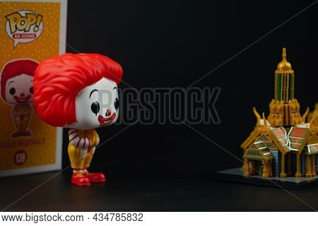 Bangkok, Thailand - September 20, 2021 : The Limited Edition Of Funko Pop Icons Mcdonald's Ronald Mc