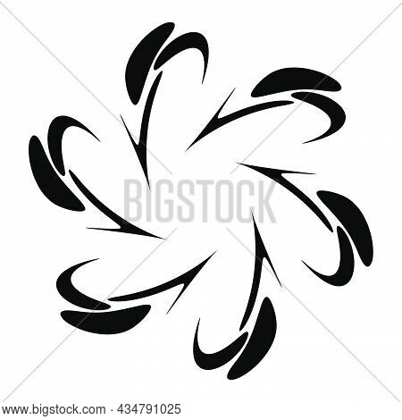 Abstract Circular Drawing. Amorphous, Nonfigurative Artistic Element, Shape. Swirl, Twirl, Whorl, Vo