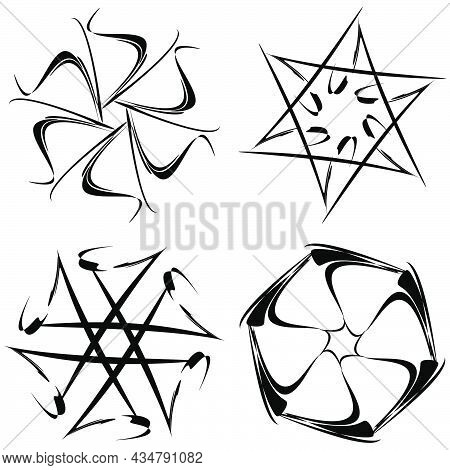 Abstract Circular Drawing. Amorphous, Nonfigurative Artistic Element, Shape. Swirl, Twirl, Whorl, Vo