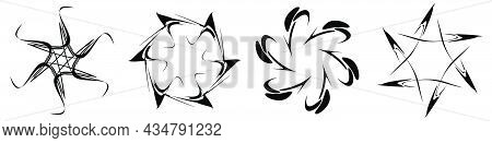 Abstract Circular Drawing. Amorphous, Nonfigurative Artistic Element, Shape. Swirl, Twirl, Whorl, Vo