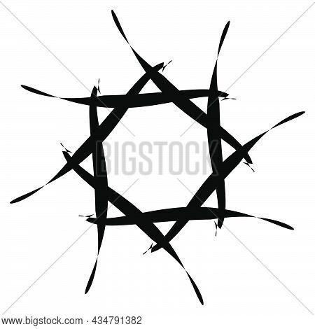 Abstract Circular Drawing. Amorphous, Nonfigurative Artistic Element, Shape. Swirl, Twirl, Whorl, Vo