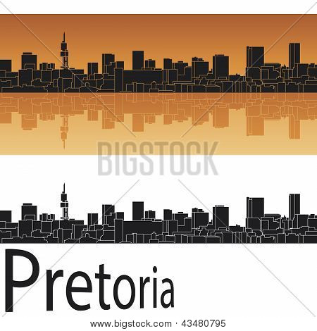 Horizonte de Pretoria en fondo naranja