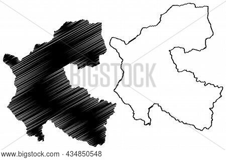 Chamba District (himachal Pradesh State, Republic Of India) Map Vector Illustration, Scribble Sketch