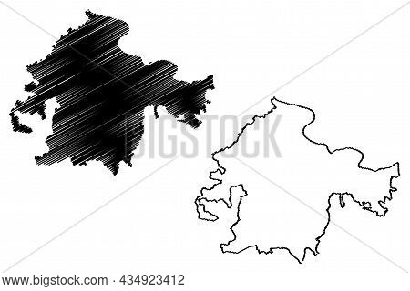 Chitrakoot District (uttar Pradesh State, Republic Of India) Map Vector Illustration, Scribble Sketc