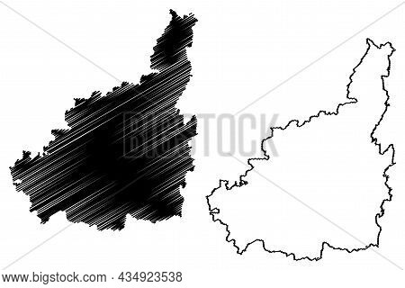 Jaipur District (rajasthan State, Republic Of India) Map Vector Illustration, Scribble Sketch Jaipur