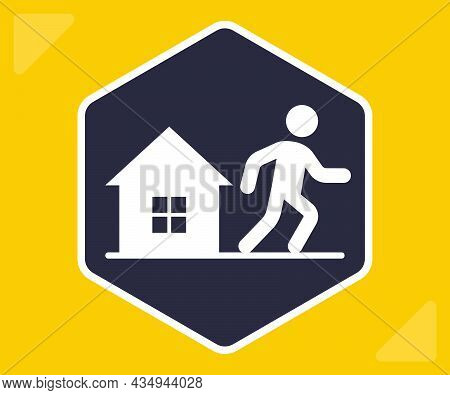 Icon Leave Home. Do Not Comply With Quarantine. Flat Vector Sign.