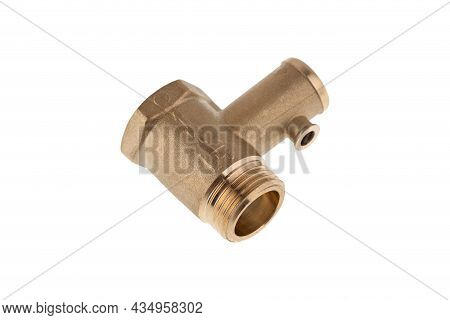 Check Valve On A White Background. Plumbing Check Valve For Water Close-up.