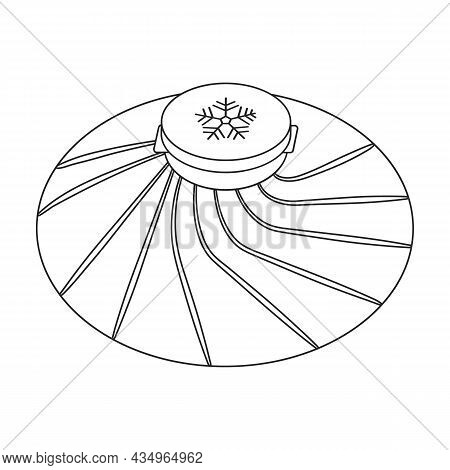 Bag Ice Vector Outline Icon. Vector Illustration Cold Pouch On White Background. Isolated Outline Il