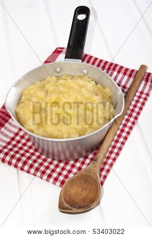 Home Made Apple Compote In A Pot