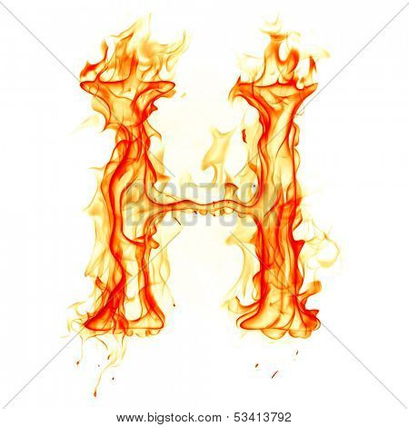 Fire letter isolated on white background