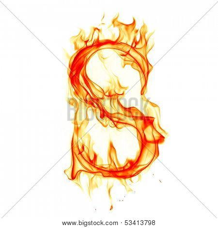 Fire letter isolated on white background