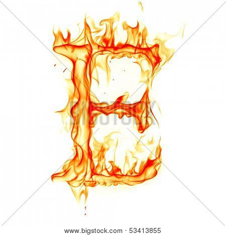 Fire letter isolated on white background