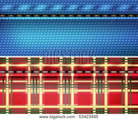 Jeans and Scottish cell texture background