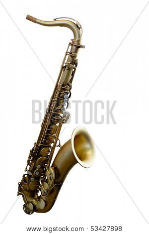 The image of a saxophone isolated under a white background