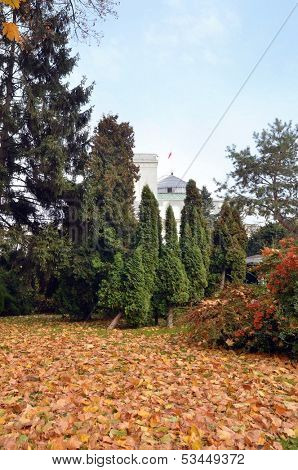 Polish Parliament Seym autumn view
