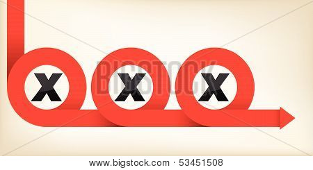 Red Ribbon Curling Around X Letters