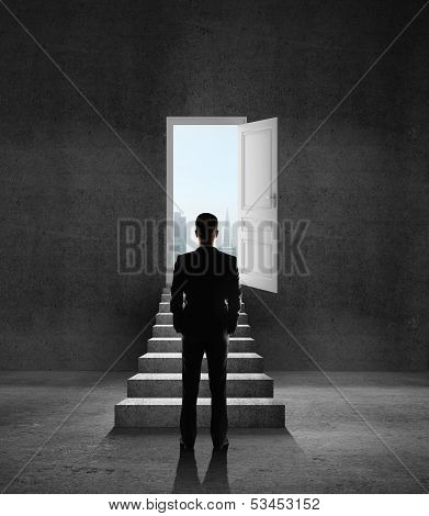 Opened Door And Ledder