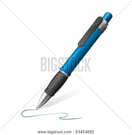 Vector illustration of blue pen