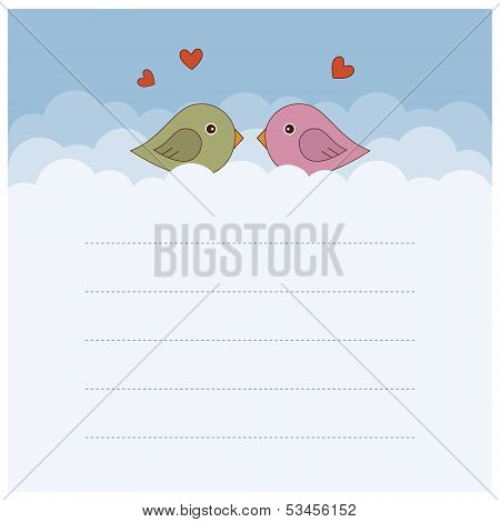 Two birds. Vector illustration.