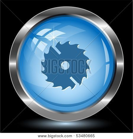 Circ saw. Internet button. Vector illustration.